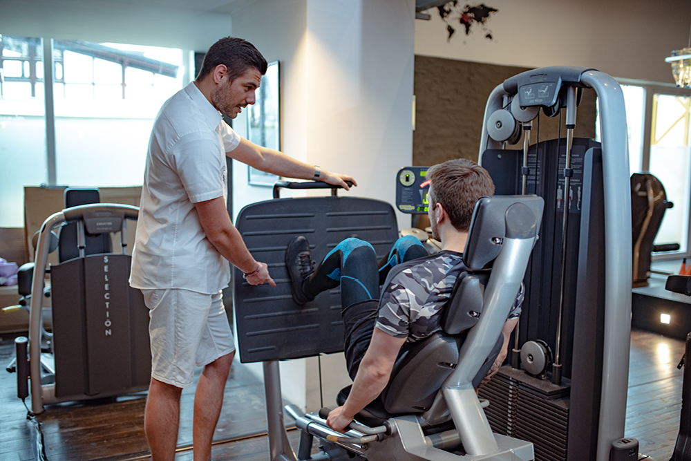 Timo Kraftmessung Leg Press Technogym Sportpark Heppenheim