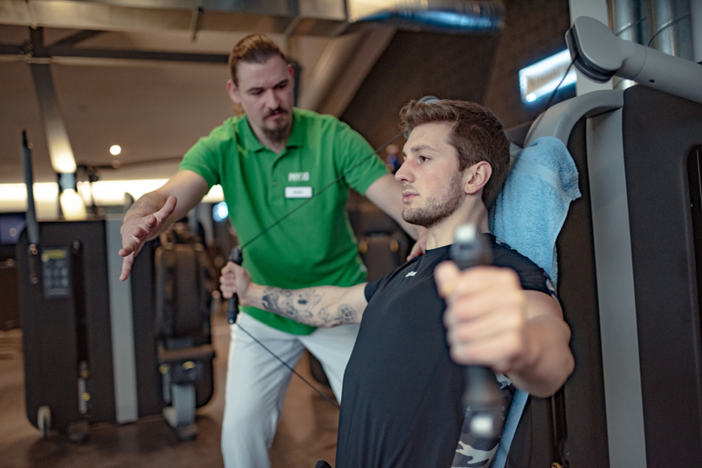 Timo Kraftmessung Leg Press Technogym Sportpark Heppenheim